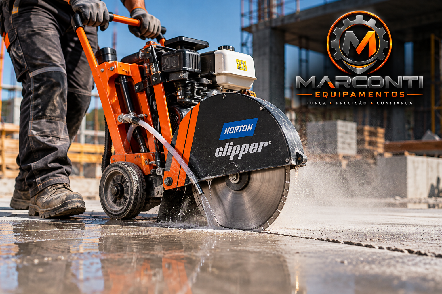 Serra Clipper para corte de concreto em obra