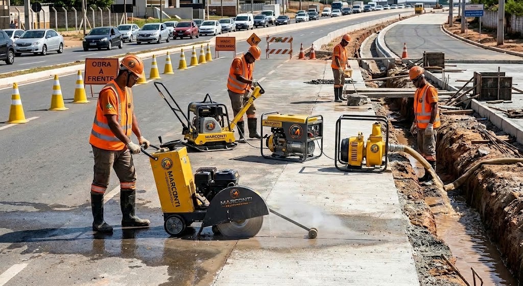 Equipamentos para infraestrutura e obras viárias da Marconti em Barueri SP